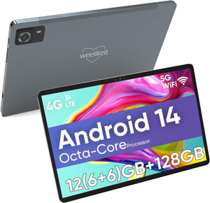 Weelikeit 10" Android Tablet, 12GB+128GB Gray